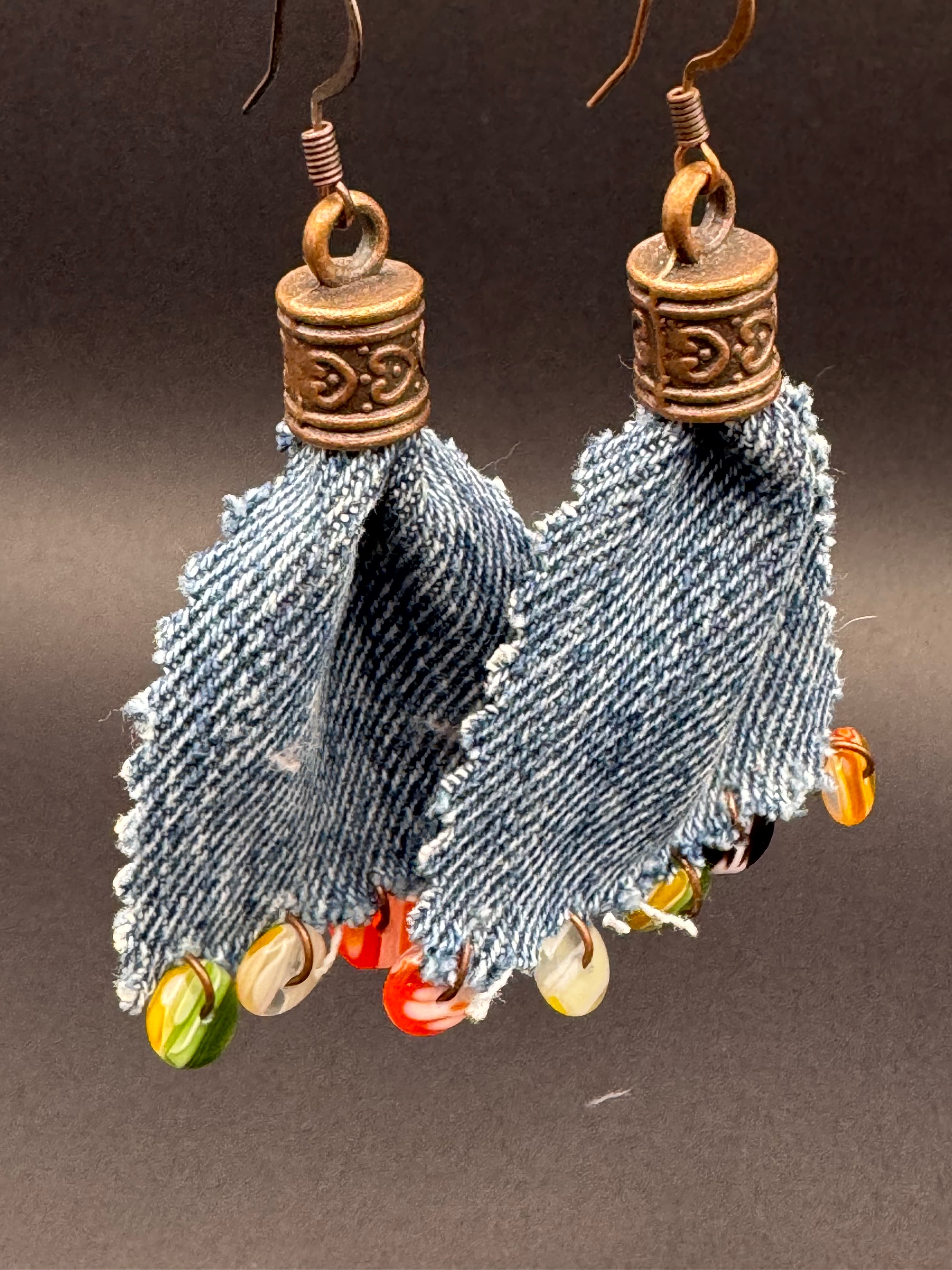 Denim Breeze Bead Earrings