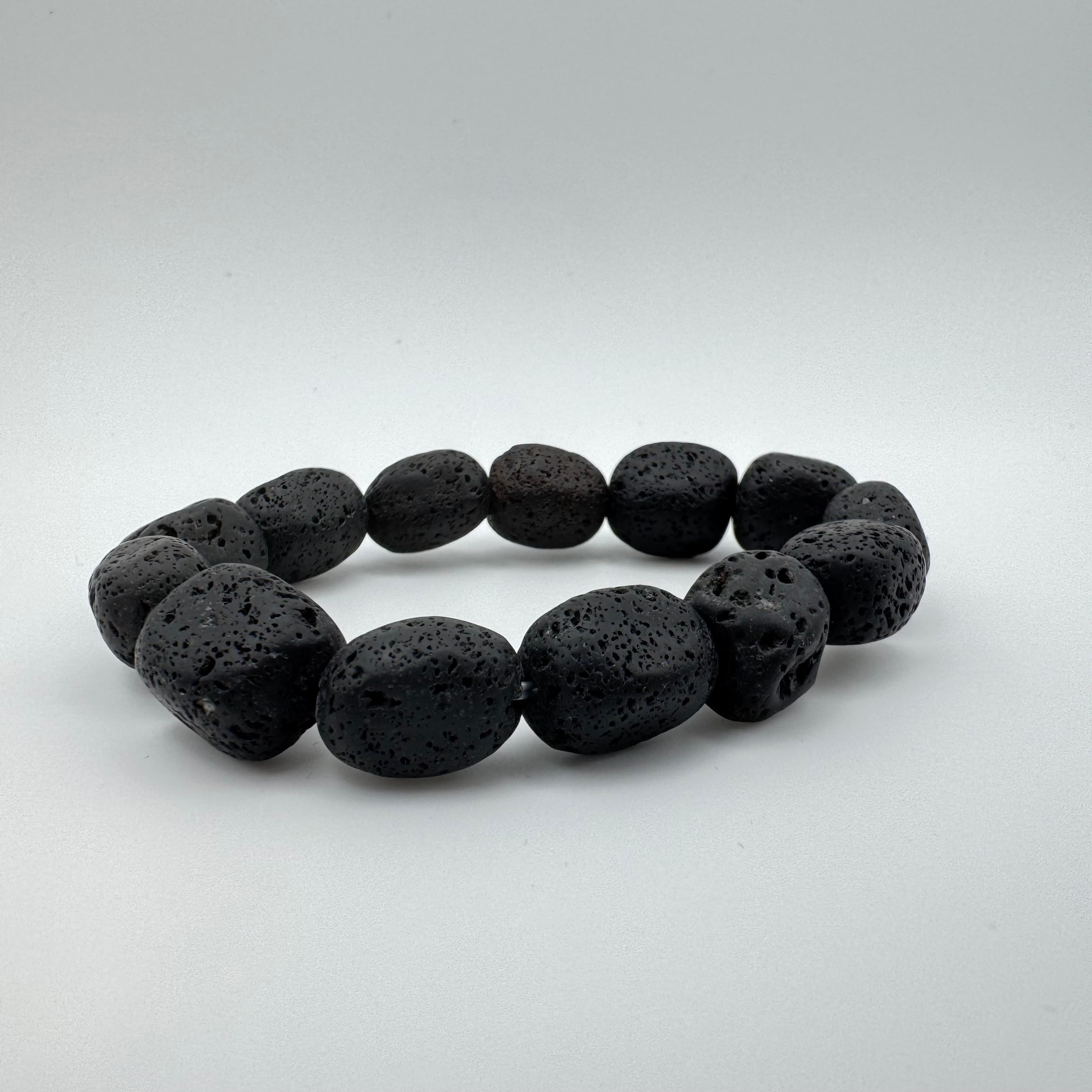 Midnight Lava Stone Bracelet