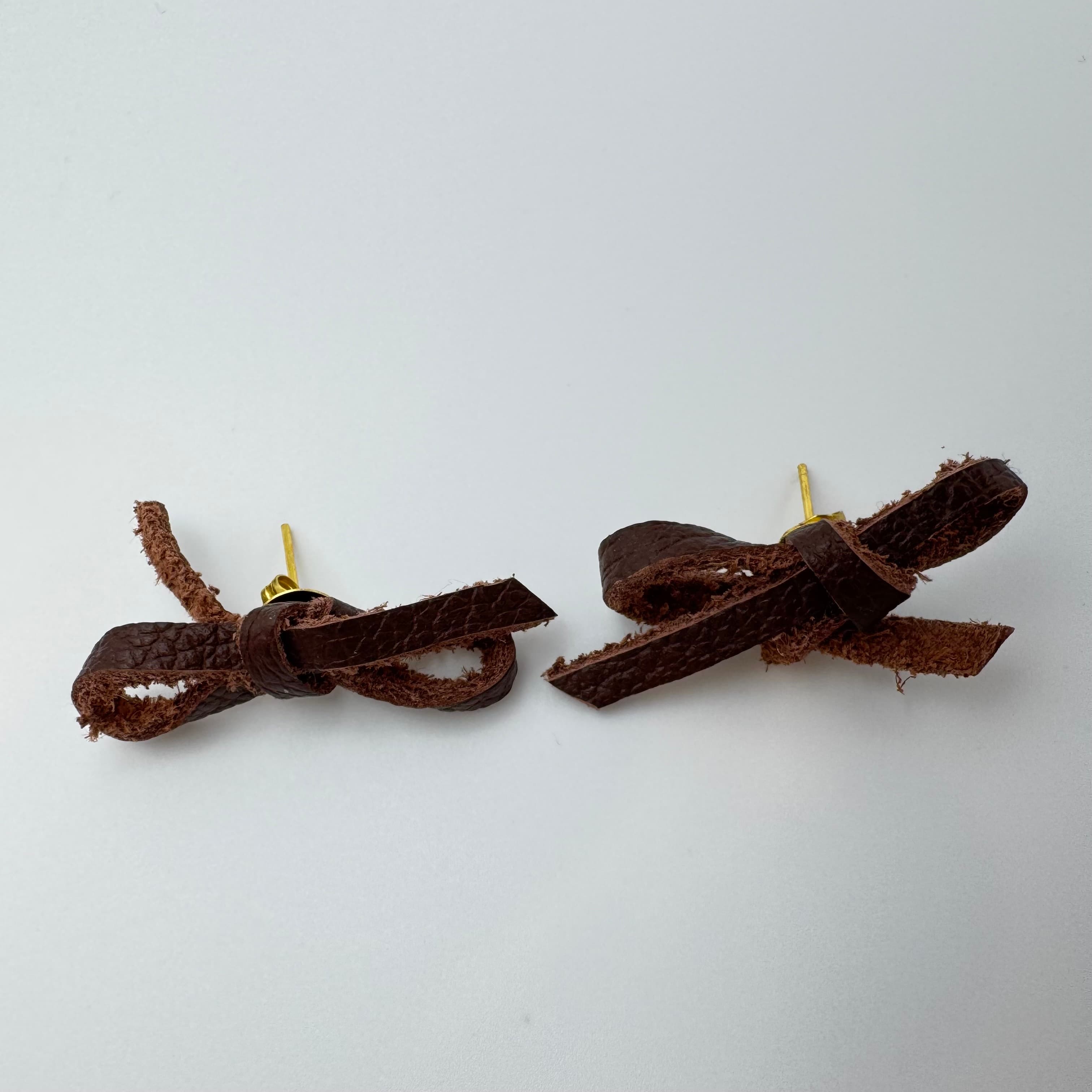 Rustic Leather Bow Studs