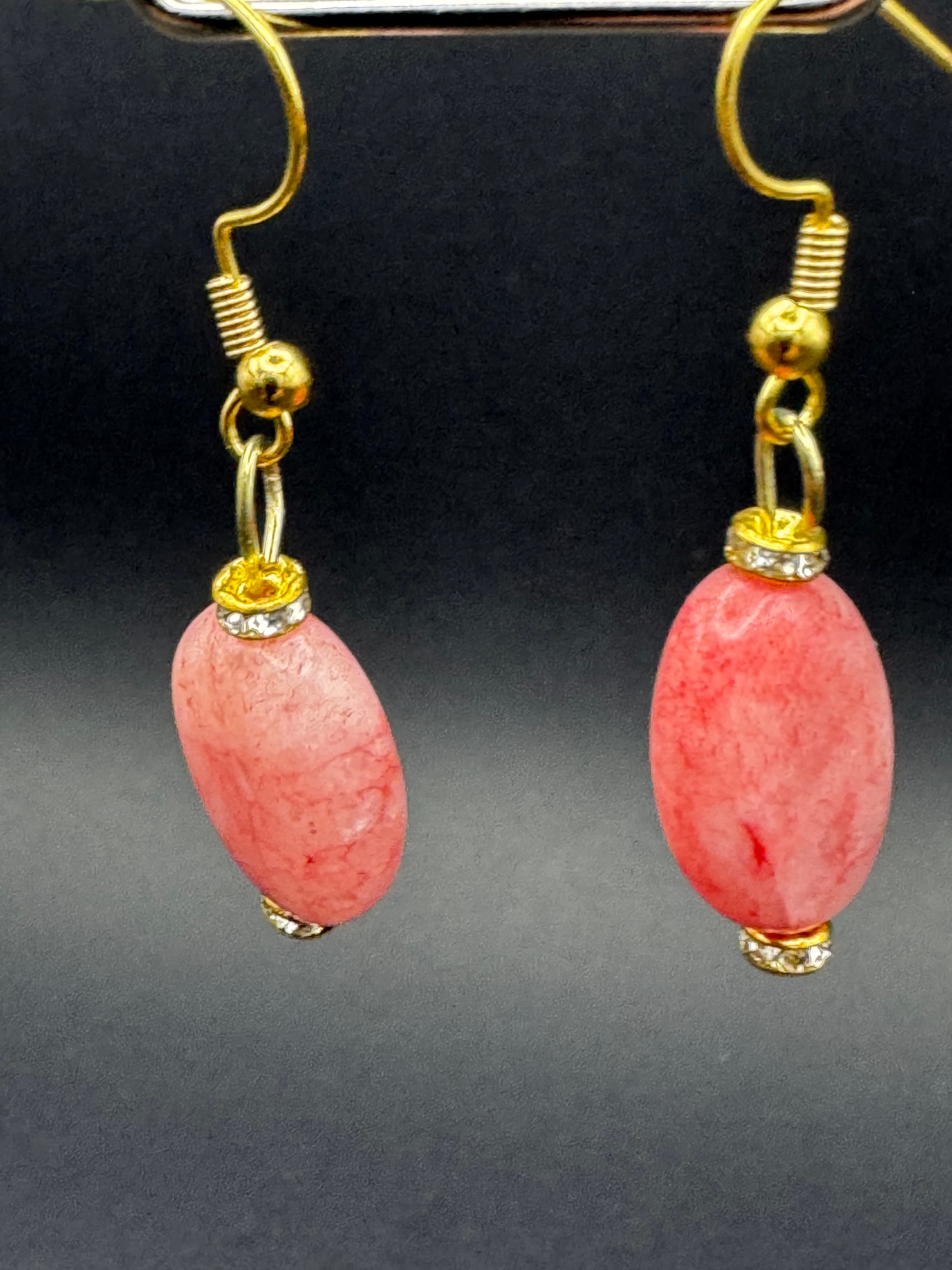 Coral Glow Glass Earrings