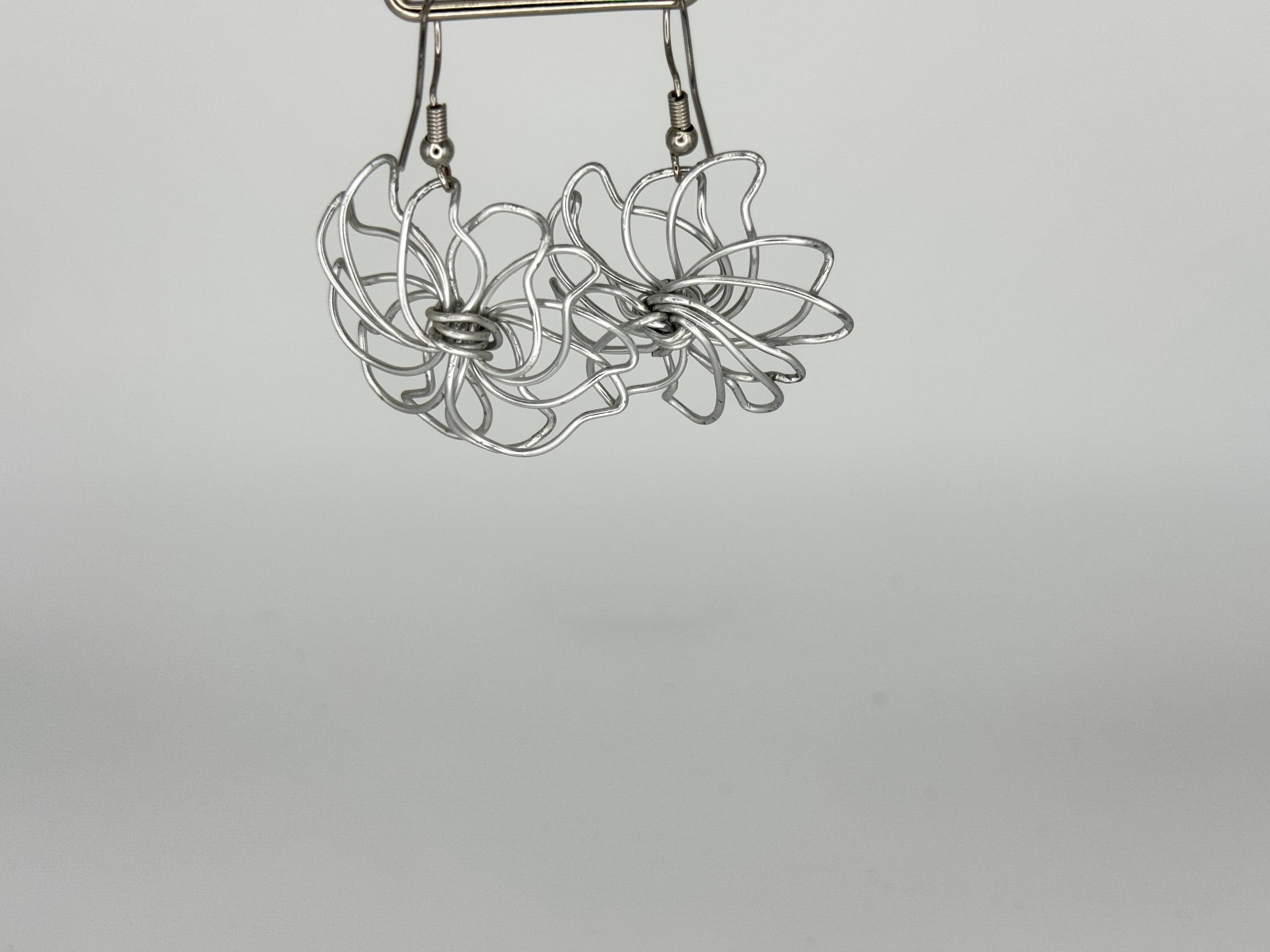Silver Blossom Wire Earrings