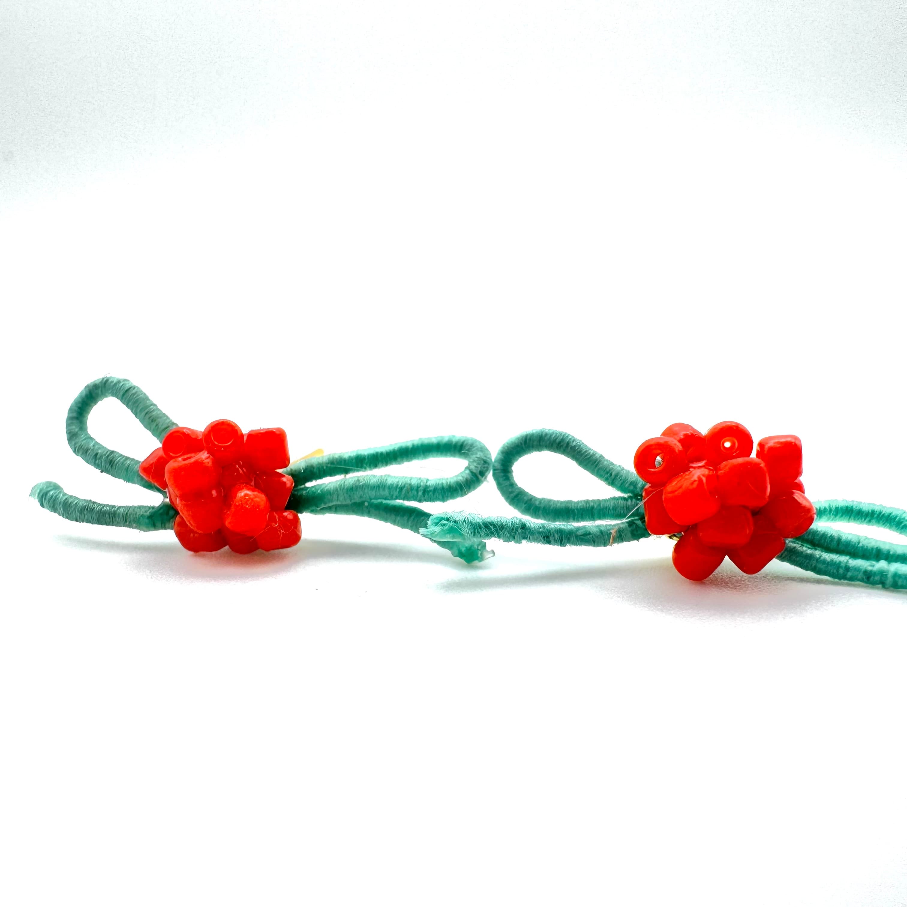 Coral Ribbon Bloom Studs