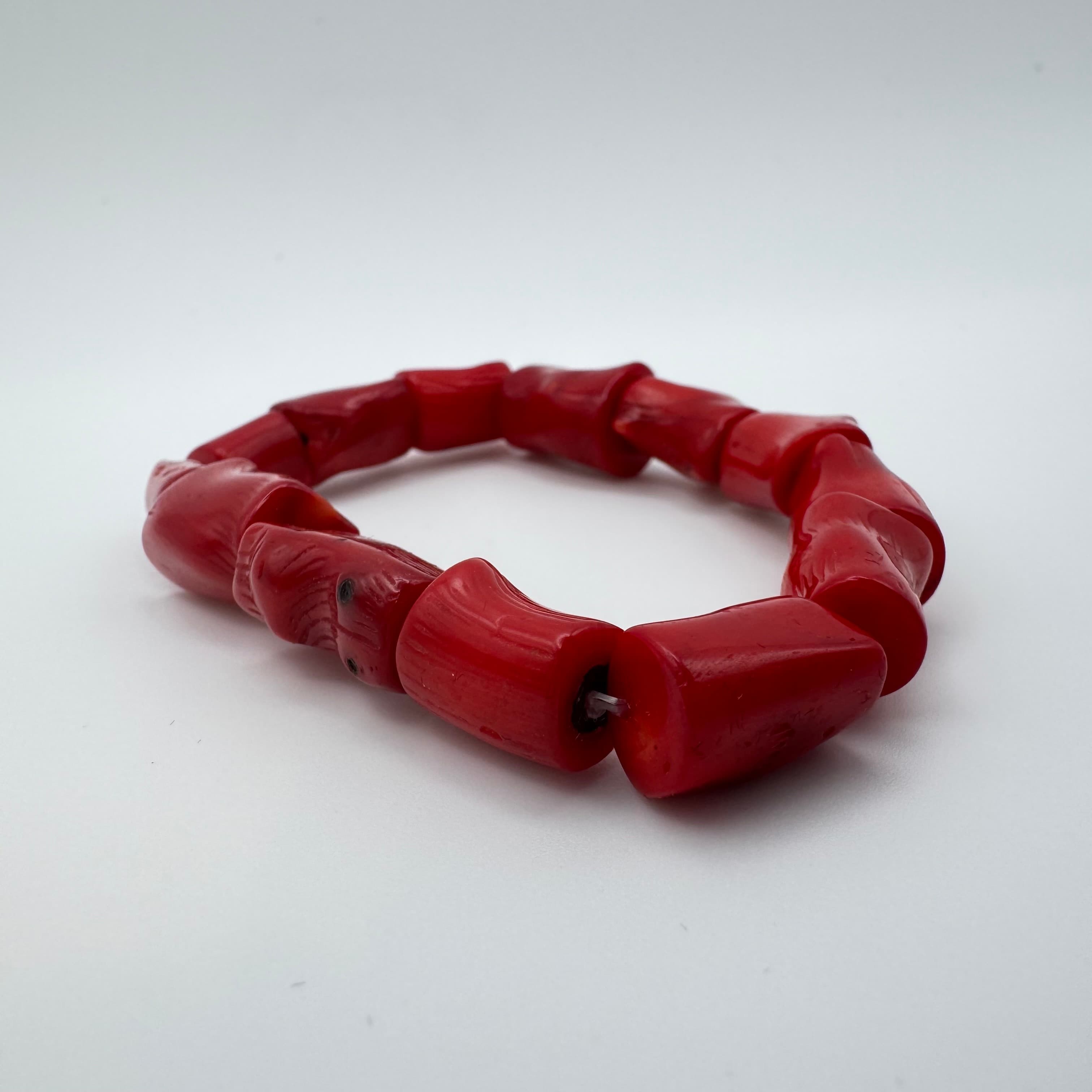 Crimson Glass Stretch Bracelet