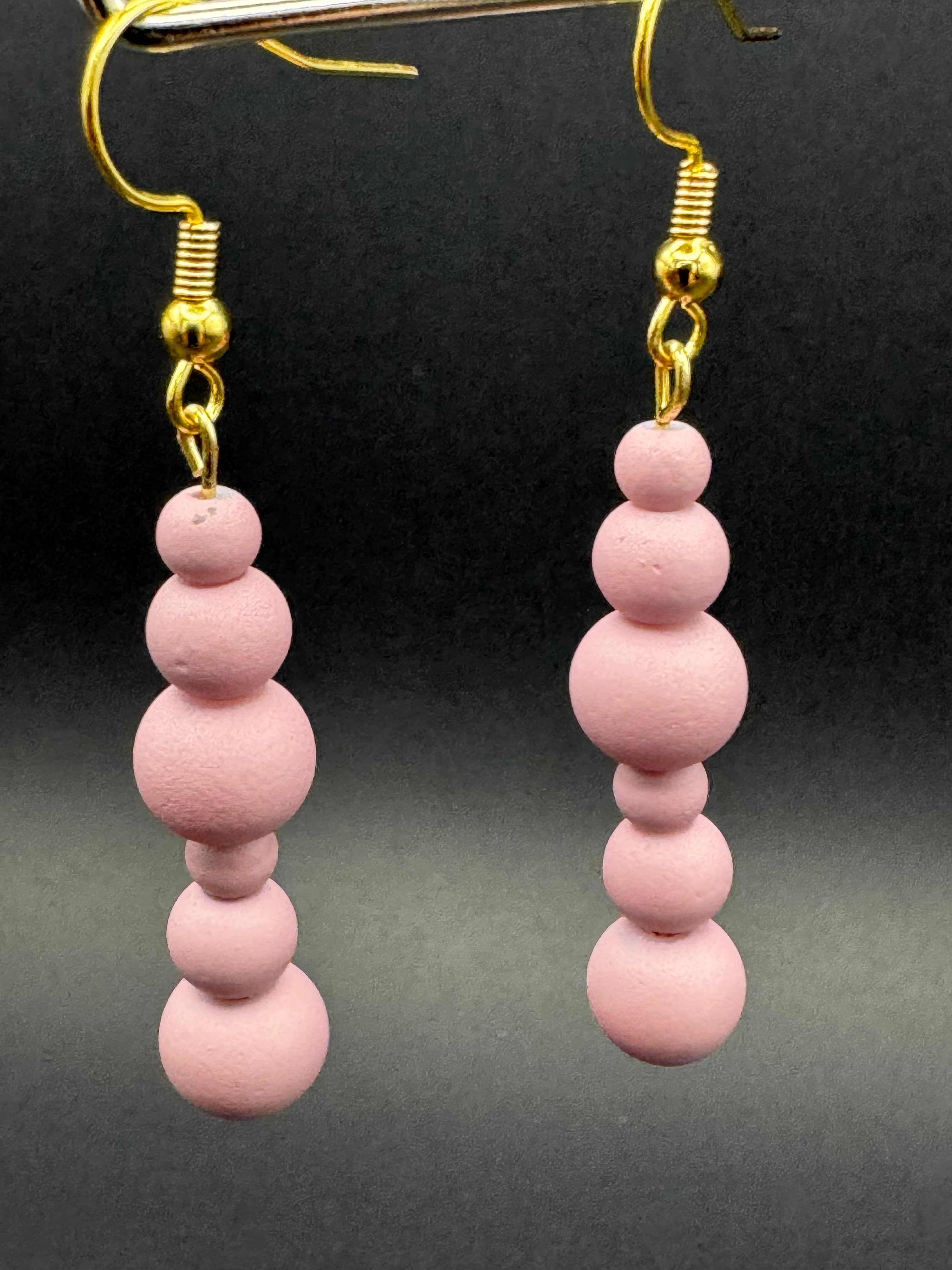 Rose Mist Glass Bead Earrings