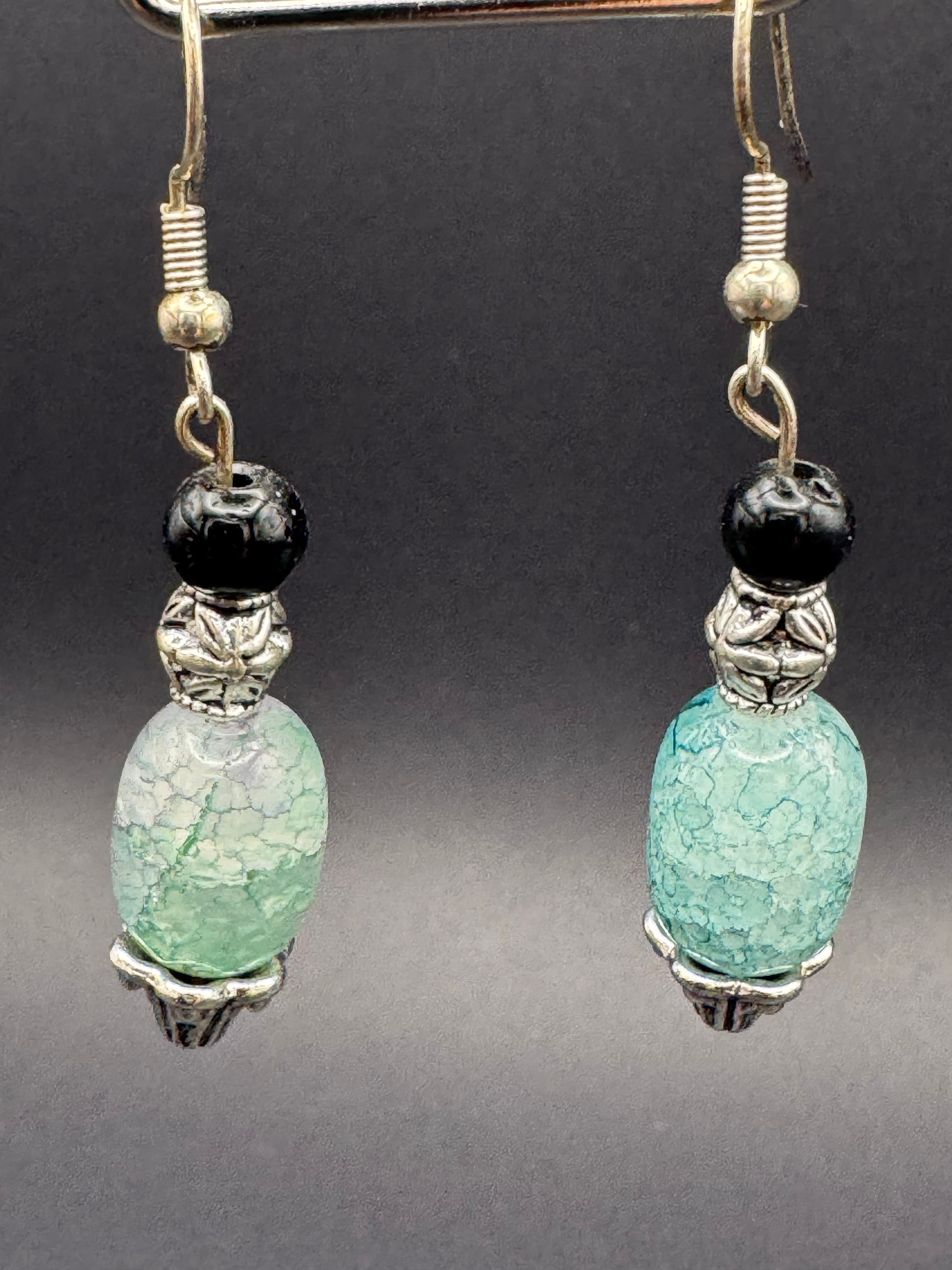 Seafoam Frost Glass Earrings